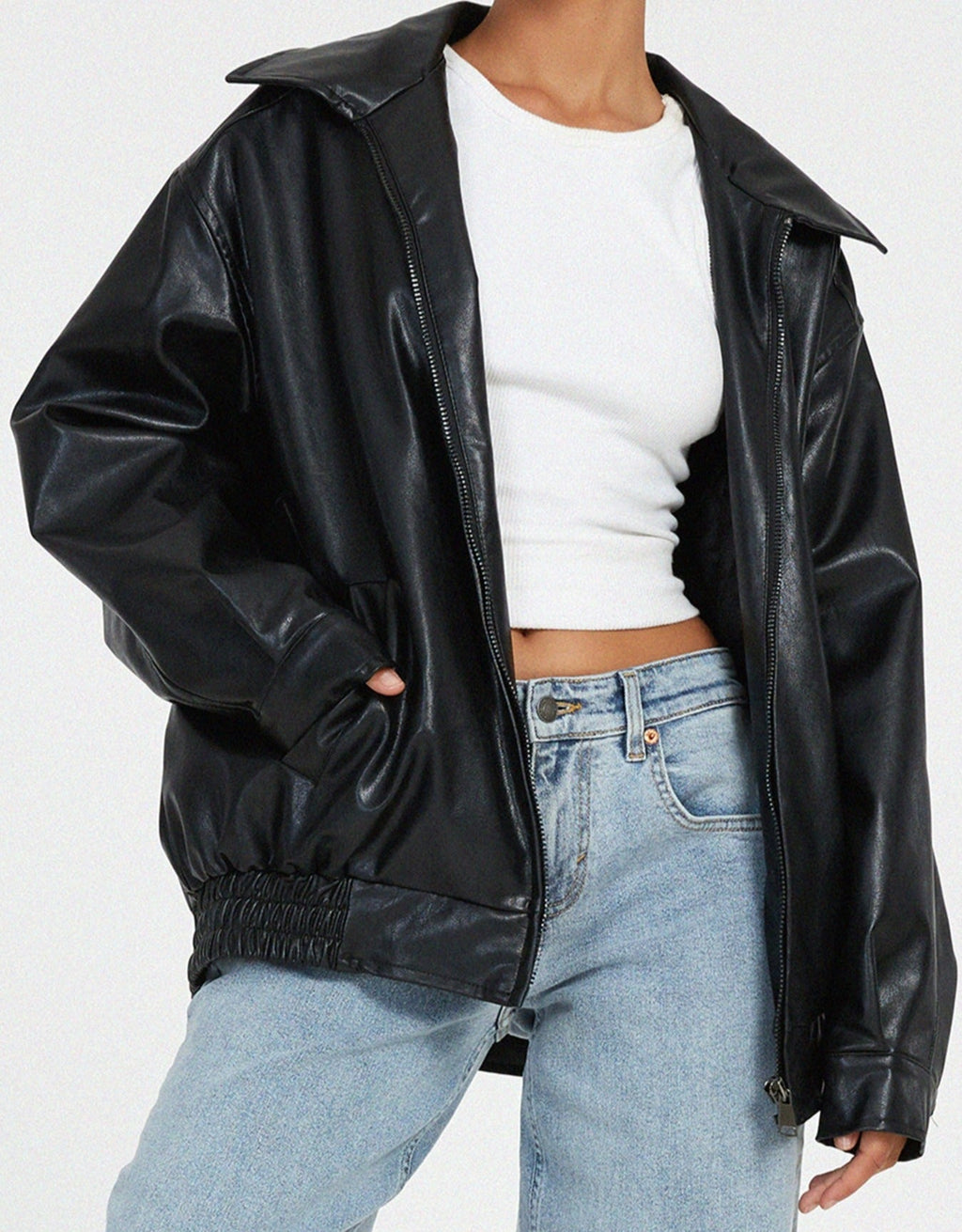 Abi | Women's Oversized Leather Jacket