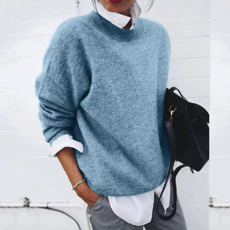Women’s Cashmere Crew Neck Sweater – Soft Knit Pullover