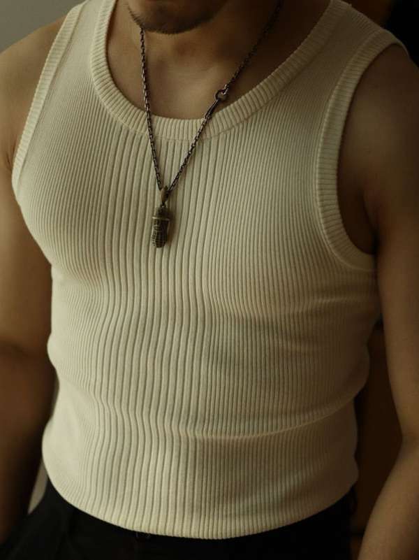 Men’s Classic Knit Tank Top – Muscle fit, Undershirt Vest Slim Fit - Perfect for the Gym