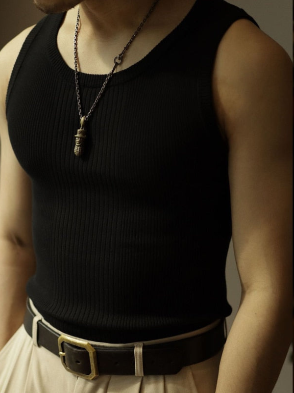 Men’s Classic Knit Tank Top – Muscle fit, Undershirt Vest Slim Fit - Perfect for the Gym