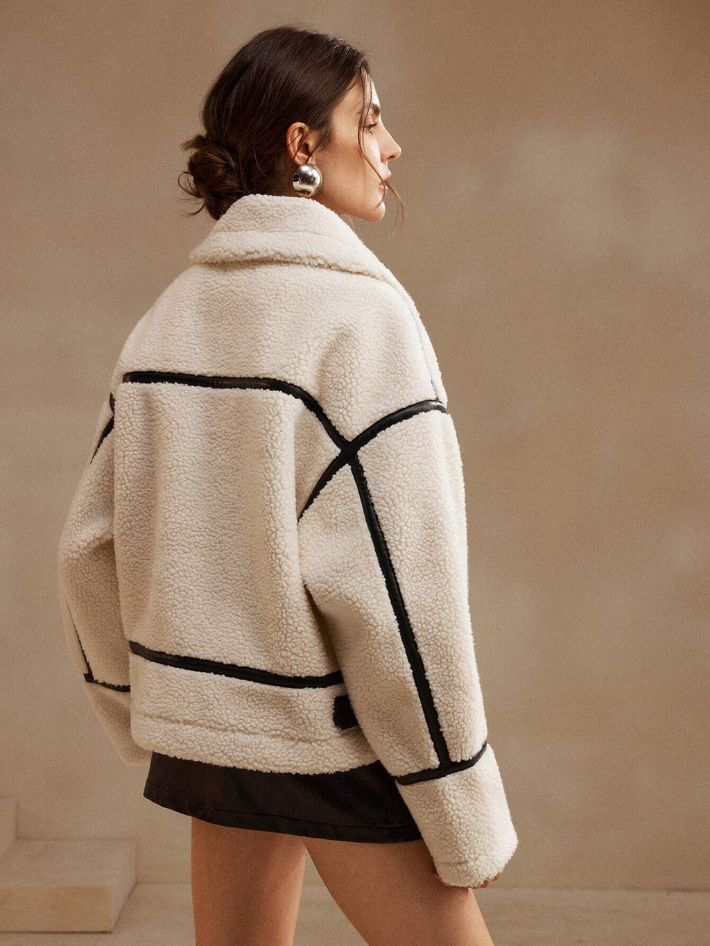 Ellie | Women’s Oversized Sherpa Jacket - Comfortable Layered Stylish Cool Weather Jacket