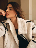 Ellie | Women’s Oversized Sherpa Jacket - Comfortable Layered Stylish Cool Weather Jacket
