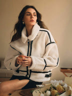 Ellie | Women’s Oversized Sherpa Jacket - Comfortable Layered Stylish Cool Weather Jacket