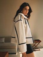 Ellie | Women’s Oversized Sherpa Jacket - Comfortable Layered Stylish Cool Weather Jacket