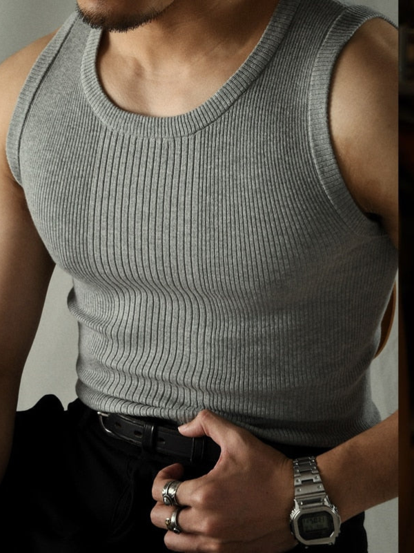 Men’s Classic Knit Tank Top – Muscle fit, Undershirt Vest Slim Fit - Perfect for the Gym