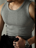 Men’s Classic Knit Tank Top – Muscle fit, Undershirt Vest Slim Fit - Perfect for the Gym