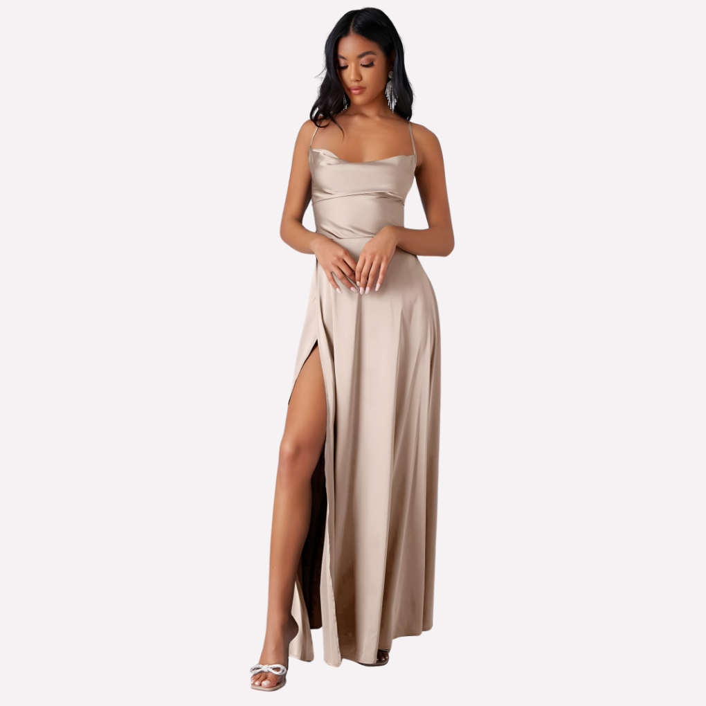 Amelia | Women’s Backless Maxi Dress with High Side Slit