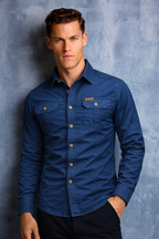 Men’s Long Sleeve Button-Up Shirt with Classic Collar