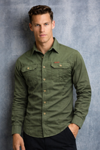 Men’s Long Sleeve Button-Up Shirt with Classic Collar