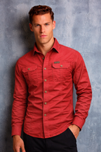 Men’s Long Sleeve Button-Up Shirt with Classic Collar