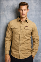 Men’s Long Sleeve Button-Up Shirt with Classic Collar