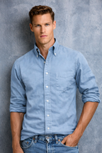 Men’s Classic Button-Down Shirt with Smart Collar, Long Sleeve