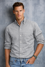 Men’s Classic Button-Down Shirt with Smart Collar, Long Sleeve