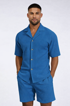 Charlie| Men’s Ribbed Texture Co-ord Set - Casual Summer Style