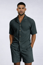 Charlie| Men’s Ribbed Texture Co-ord Set - Casual Summer Style