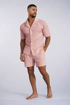 Charlie| Men’s Ribbed Texture Co-ord Set - Casual Summer Style