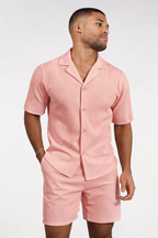 Charlie| Men’s Ribbed Texture Co-ord Set - Casual Summer Style