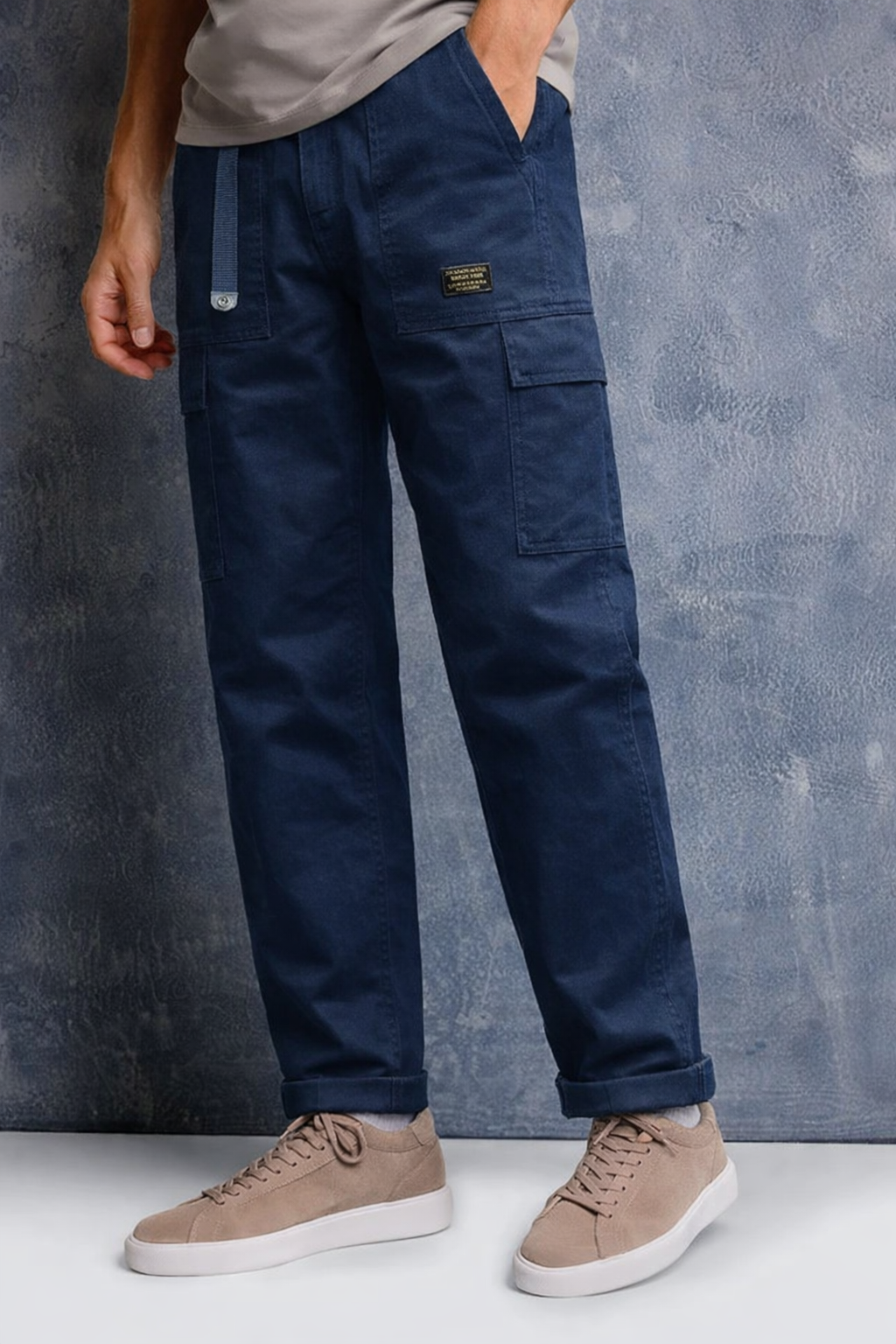 Men’s Utility Cargo Pants – Straight leg, Rugged Multi Pocket Panel Trousers with elasticated waist