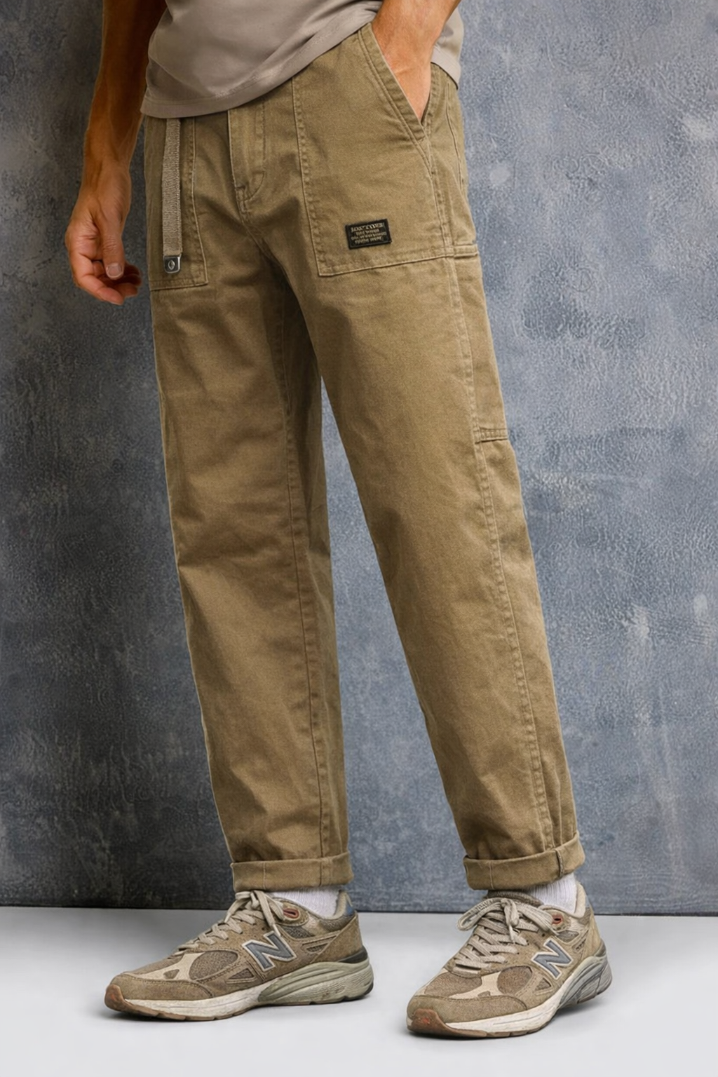 Men’s Utility Cargo Pants – Straight leg, Rugged Multi Pocket Panel Trousers with elasticated waist