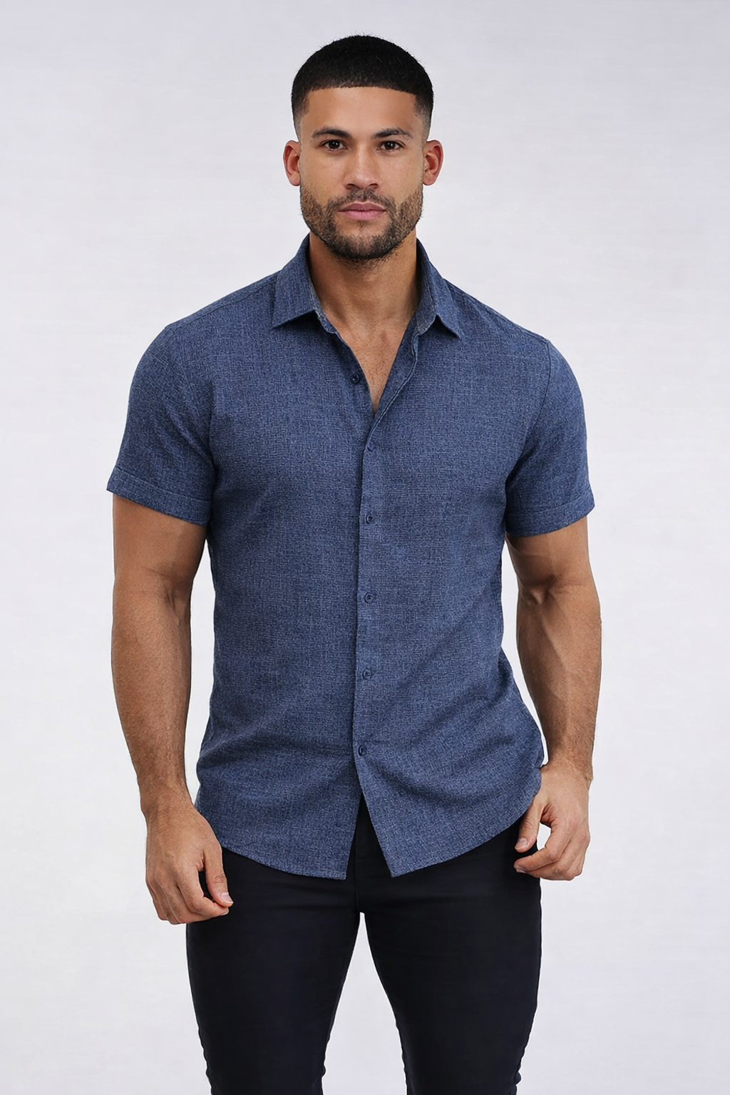 Men’s Old Money Linen Short Sleeve Shirt – Classic Button-Up. Stretchy for all day Comfort