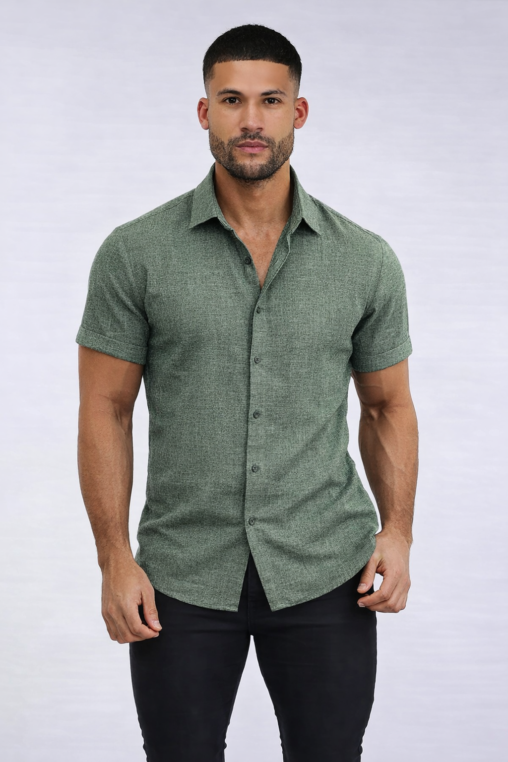 Men’s Old Money Linen Short Sleeve Shirt – Classic Button-Up. Stretchy for all day Comfort