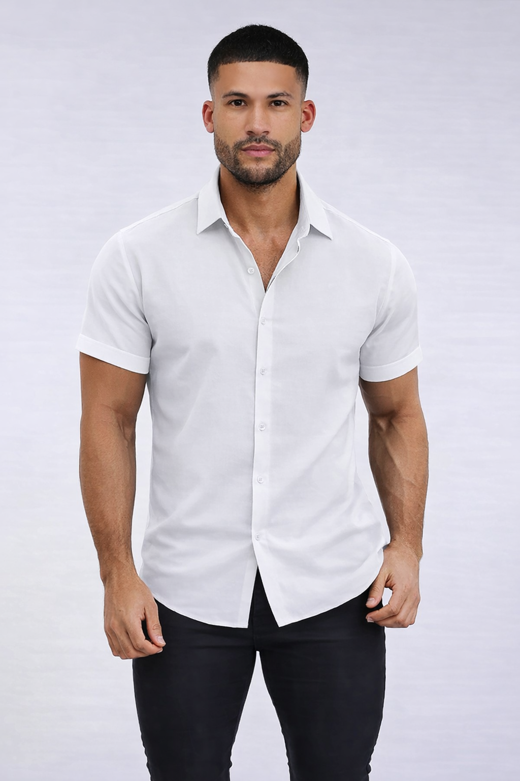 Men’s Old Money Linen Short Sleeve Shirt – Classic Button-Up. Stretchy for all day Comfort