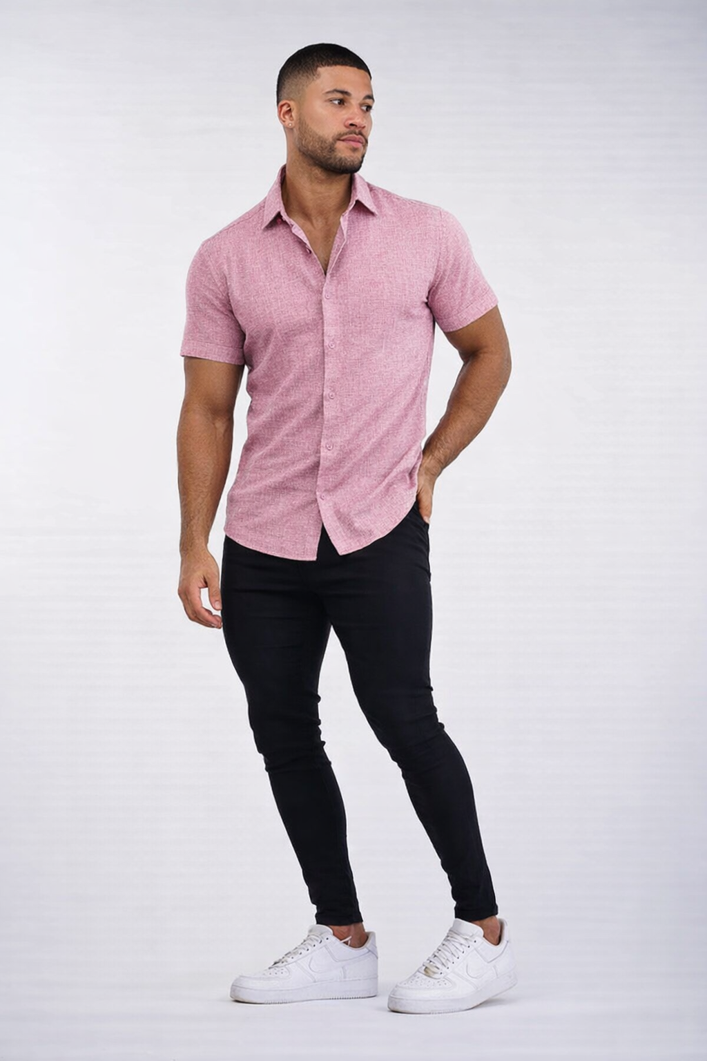 Men’s Old Money Linen Short Sleeve Shirt – Classic Button-Up. Stretchy for all day Comfort