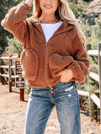 Kate | Women's Oversized Zip Up Teddy Fleece Jacket