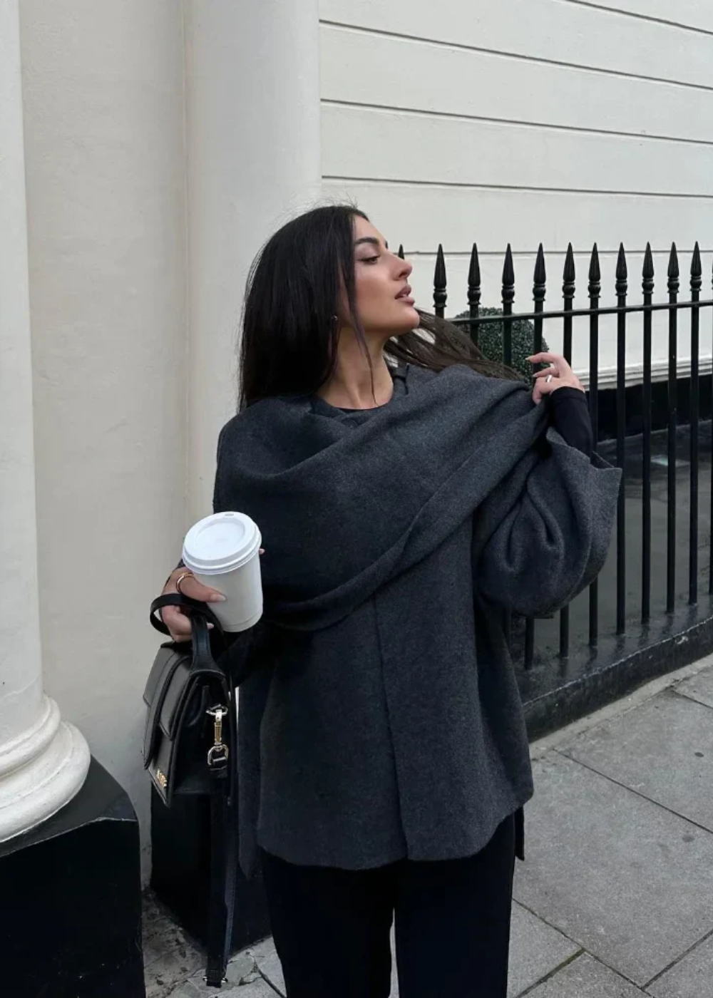 Angela | Women's knitted Cape Coat - Wool