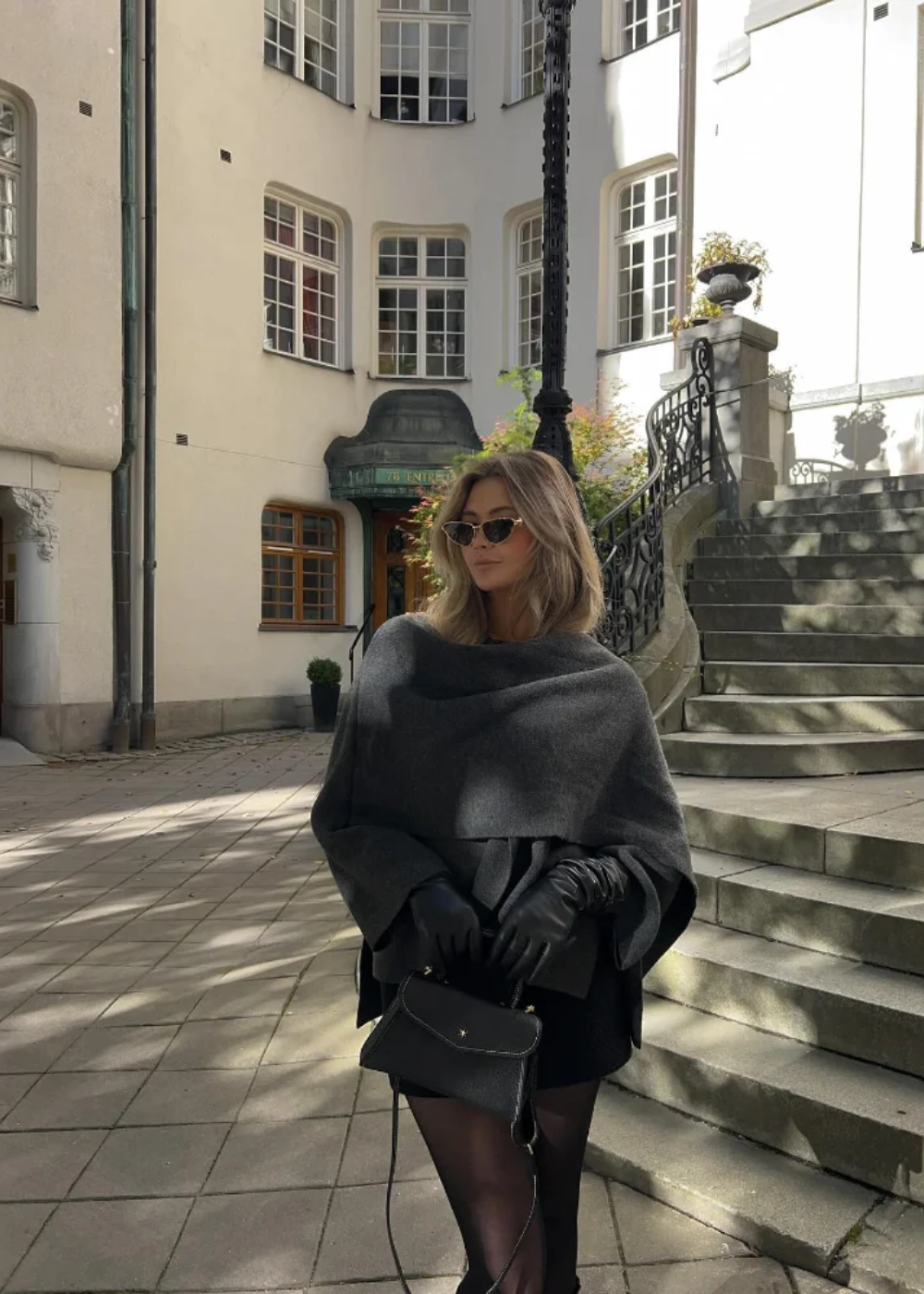 Angela | Women's knitted Cape Coat - Wool