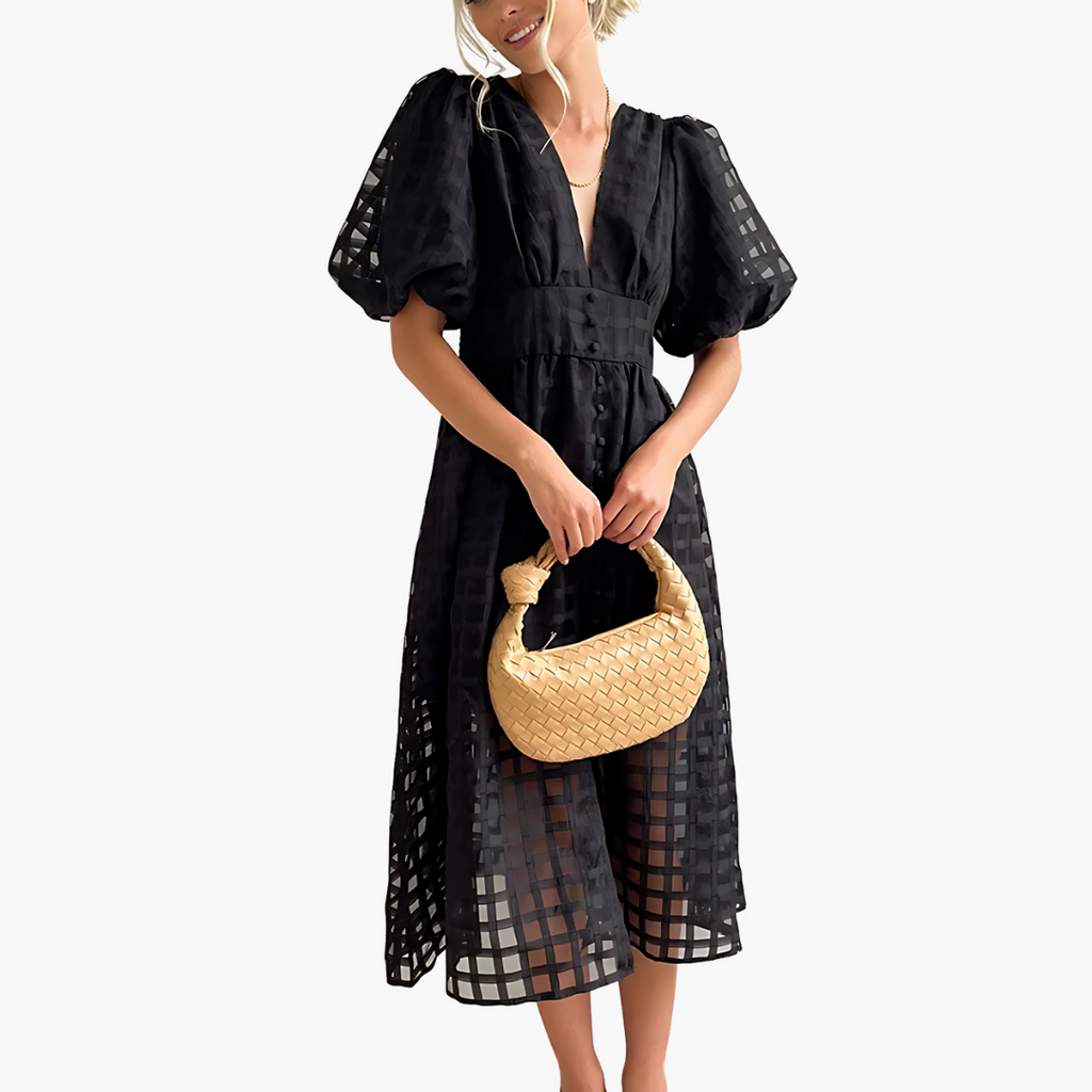 Adela | Elegant Summer Midi Dress for Effortless Style