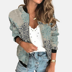 Stephanie Women’s Bomber Jacket with Floral Print – Casual Wear