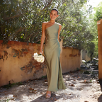 Molly | Women’s One Shoulder Satin Maxi Dress - Ankle-Length Gown