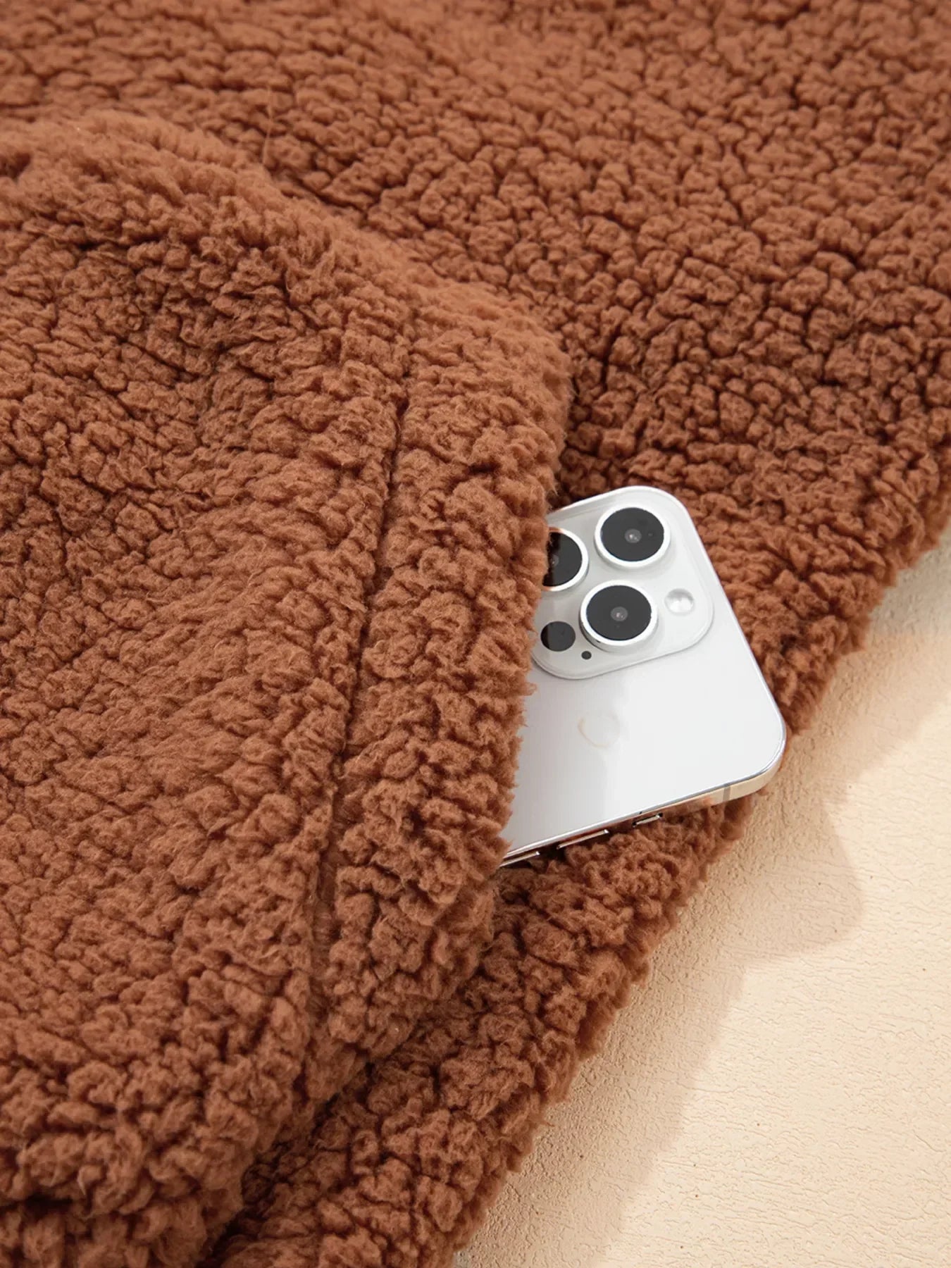 Kate | Women's Oversized Zip Up Teddy Fleece Jacket