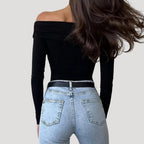 Charlotte| Off-Shoulder Top with Chic Evening Style