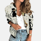 Stephanie Women’s Bomber Jacket with Floral Print – Casual Wear