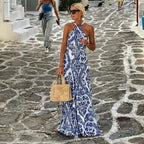 Alexandra | Women's Halter Neck Maxi Dress - Long Summer Dress