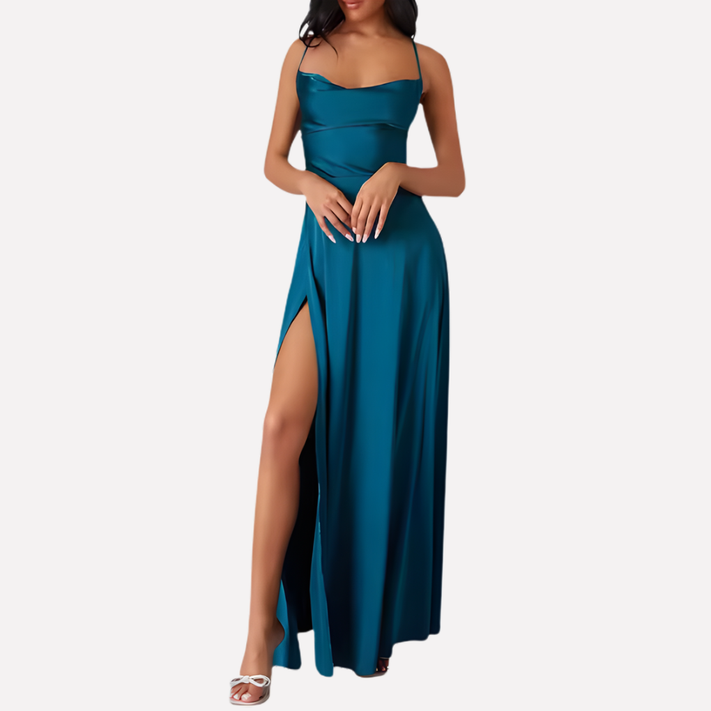 Amelia | Women’s Backless Maxi Dress with High Side Slit