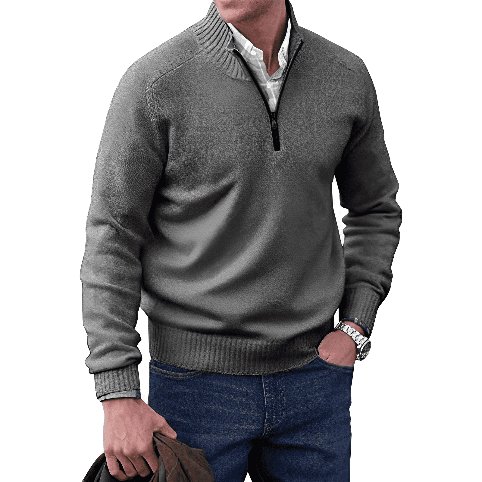 Elegant Benoit Cashmere Sweater With Zipper Closure