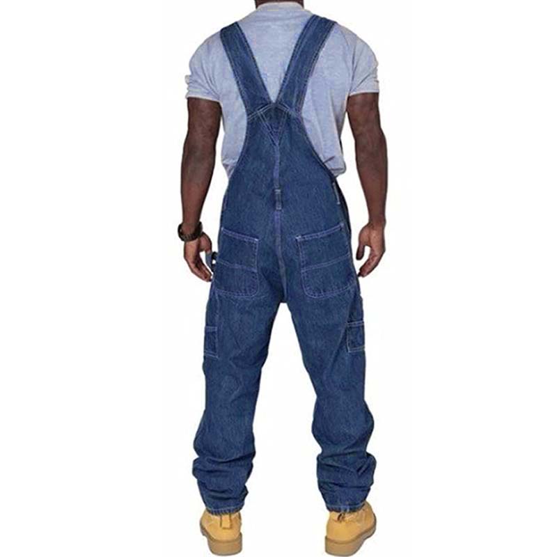 Men’s Denim Overall – Sleeveless Casual Multi-Pocket Workwear