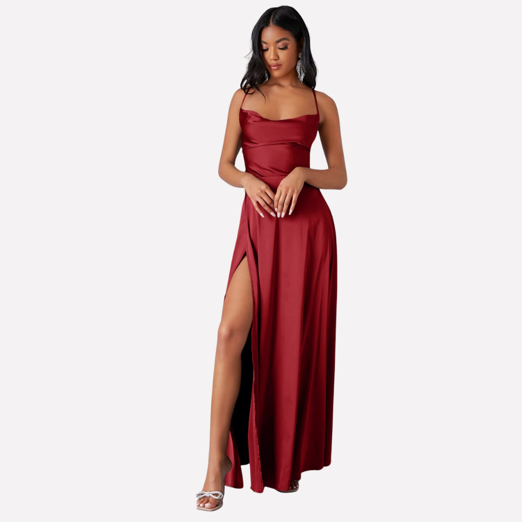 Amelia | Women’s Backless Maxi Dress with High Side Slit