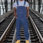 Men’s Denim Overall – Sleeveless Casual Multi-Pocket Workwear