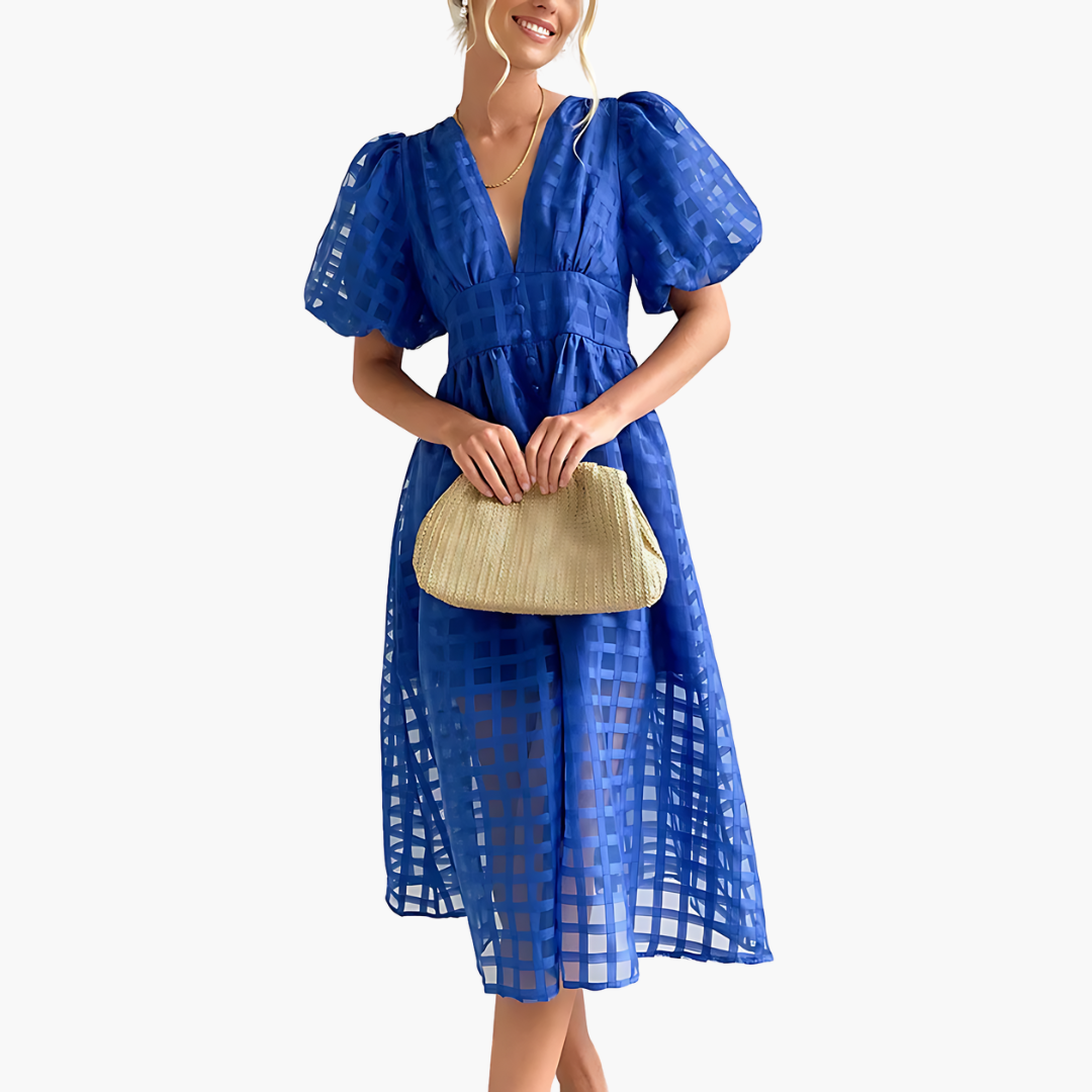 Adela | Elegant Summer Midi Dress for Effortless Style