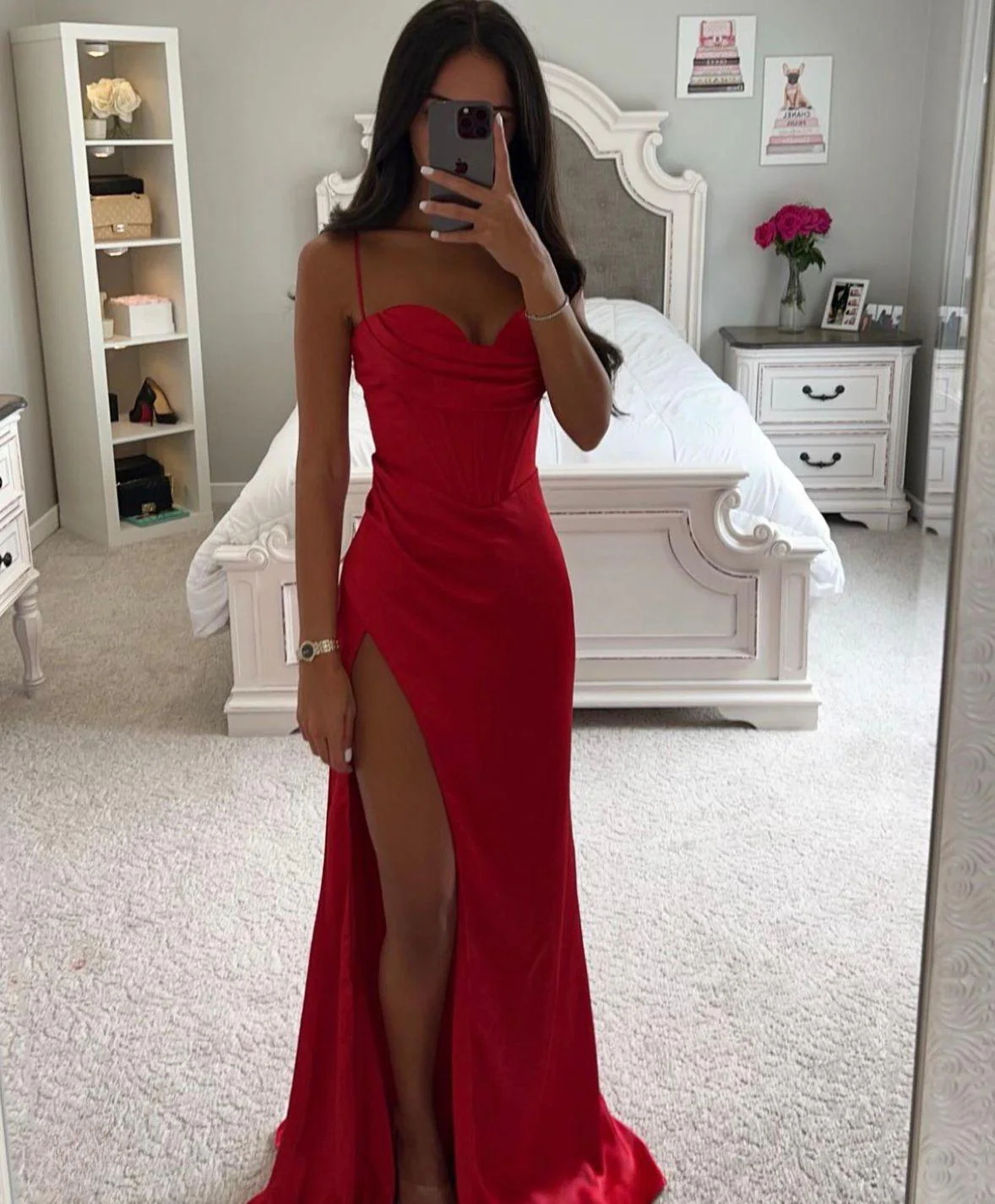 Women’s Split Evening Dress – Soline Floor-Length Formal Gown - Perfect for parties or weddings