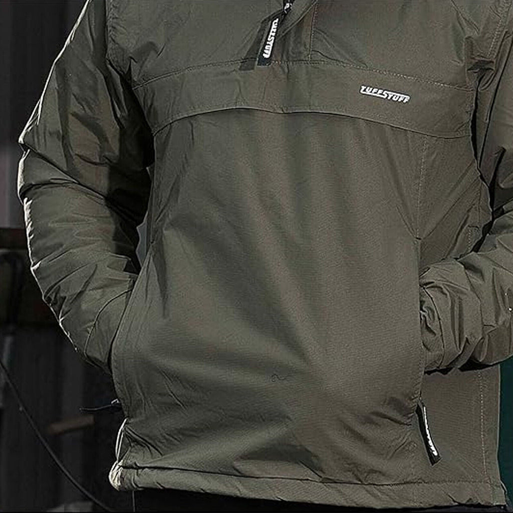 Men’s Waterproof Windbreaker Jacket – Hooded with Reflective Print