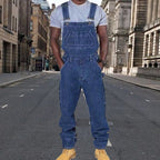 Men’s Denim Overall – Sleeveless Casual Multi-Pocket Workwear