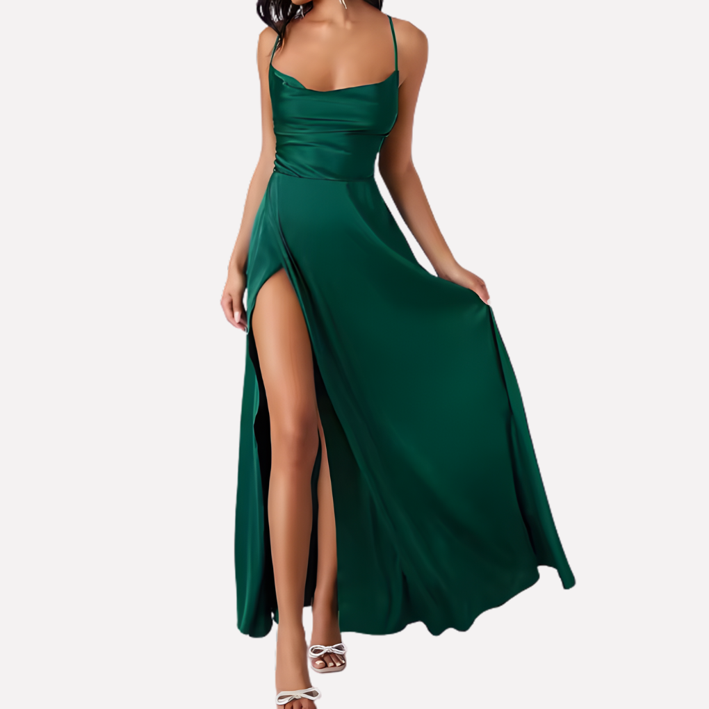 Amelia | Women’s Backless Maxi Dress with High Side Slit