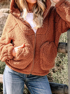 Kate | Women's Oversized Zip Up Teddy Fleece Jacket