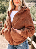 Kate | Women's Oversized Zip Up Teddy Fleece Jacket