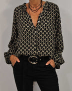 Women’s V-Neck Blouse – Aurora Long Sleeve Top